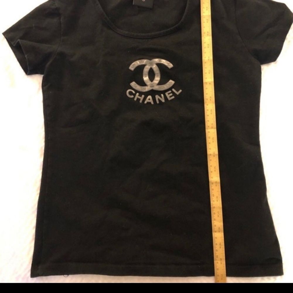 Authentic Chanel Sport Logo Black Short Sleeve Tee Size 38/Fits US SM/MED - Picture 5 of 7